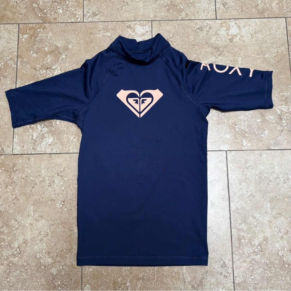 New without tags Roxy Kids Swim Rashguard - Navy and Peach size 10